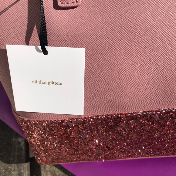 Nwt kate spade Ina Greta Court glitter dusty peony - Picture 4 of 8